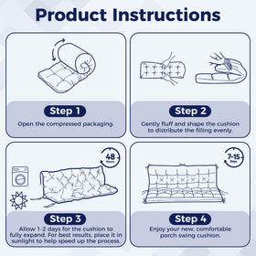 IASEAHK waterproof-fabric cushion withstands sun and rain for outdoors.