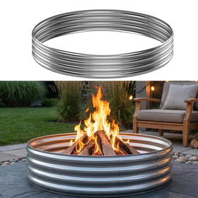 IBGUC fire pit ring in assembly, quick setup for outdoor gatherings.