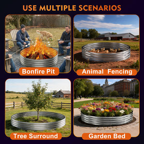 Durable steel construction of IBGUC fire pit ring for long-lasting use.