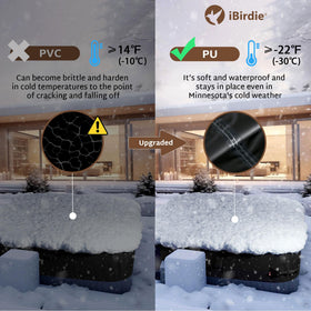 iBirdie cover close-up reveals air vents for moisture control