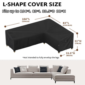 iBirdie outdoor cover on 104x83 left-side sofa shields against wind
