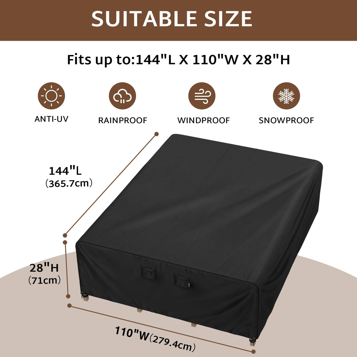 ibirdie outdoor furniture cover with windproof design secures furniture
