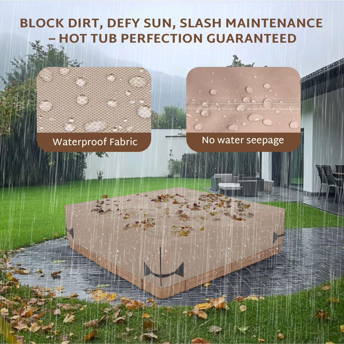 iBirdie hot tub cover with air vents design reduces interior moisture