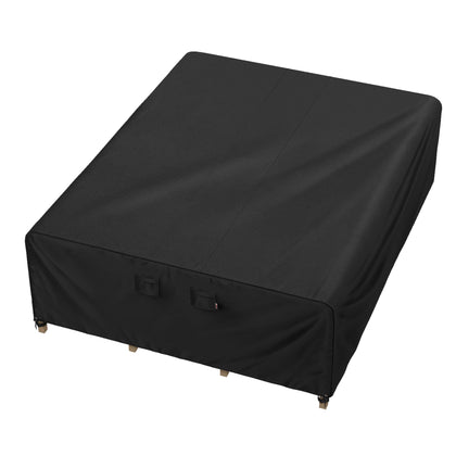 iBirdie outdoor patio cover 110x84 rectangle protects dining set from rain and sun damage