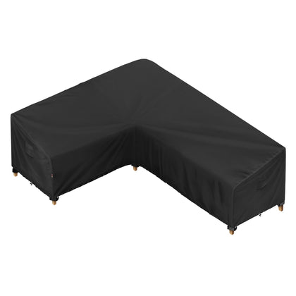 iBirdie outdoor cover on 87x112 right-side sectional cushions shielded from rain and sun