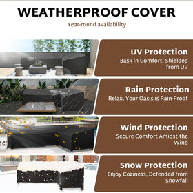 iBirdie outdoor sectional cover 111x110 wind-resistant edge for stability