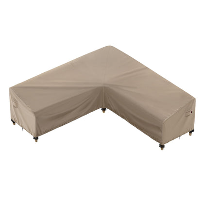 iBirdie outdoor sectional cover on a 90x90 inch sofa protects against rain and sun