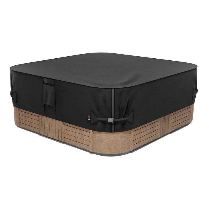 iBirdie hot tub cover front view with robust protection for all weather use.