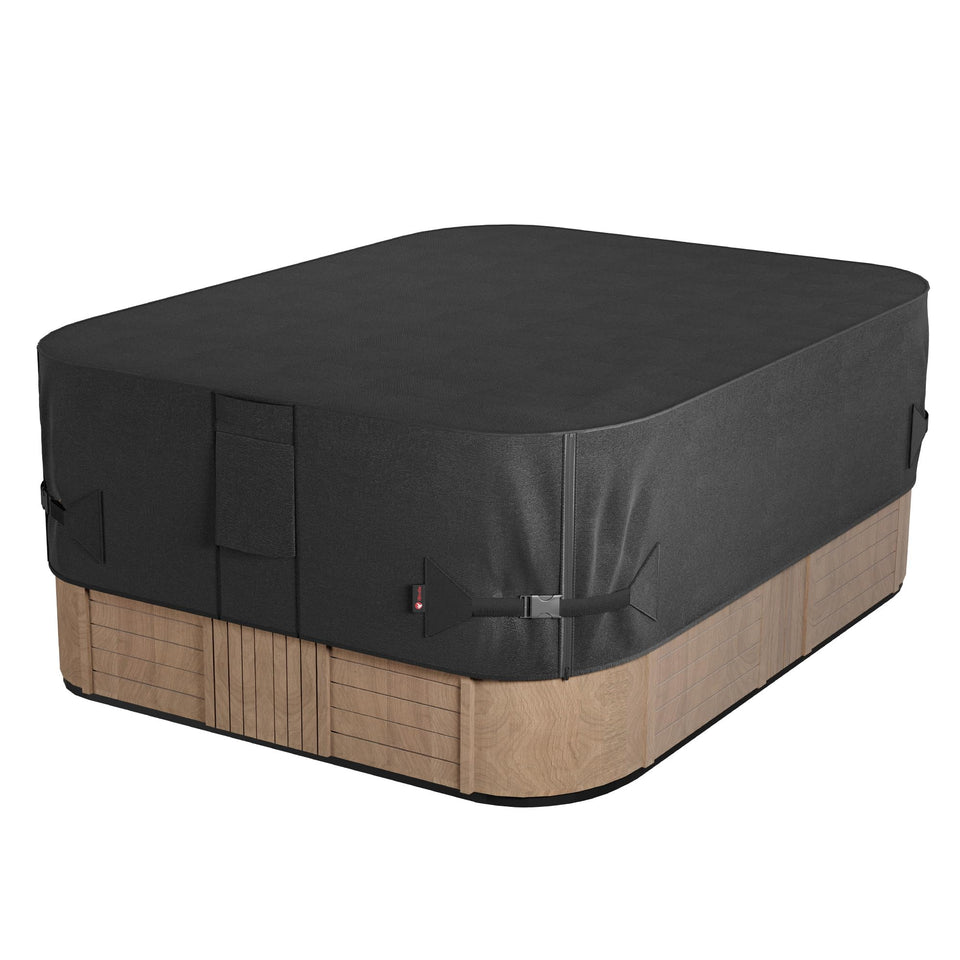 iBirdie outdoor waterproof rectangular hot tub cover protects spa from weather