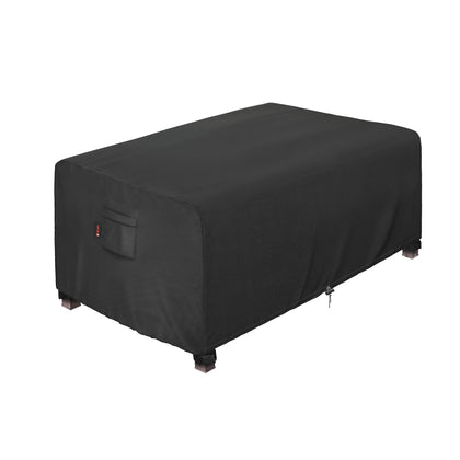 ibirdie rectangular fire pit cover showing universal 64x30 fit and protection