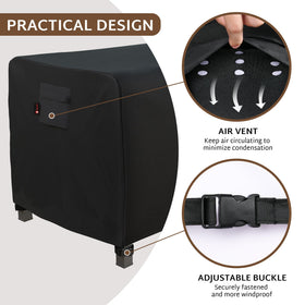 iBirdie waterproof weatherproof cover keeps the rectangular fire pit dry
