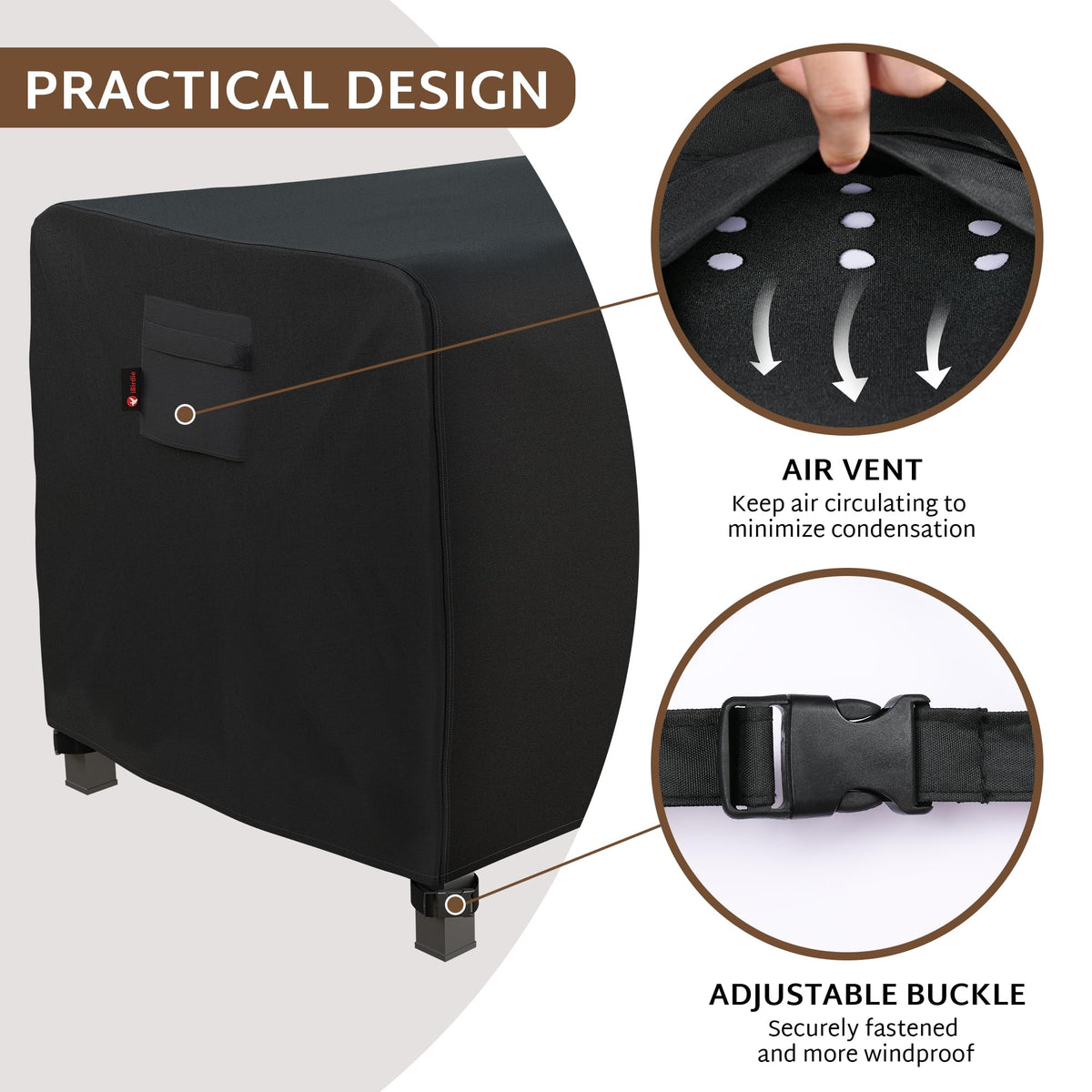 iBirdie waterproof and weather-resilient cover guards against seasonal elements