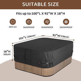 iBirdie weatherproof hot tub cover blocks debris and sun damage