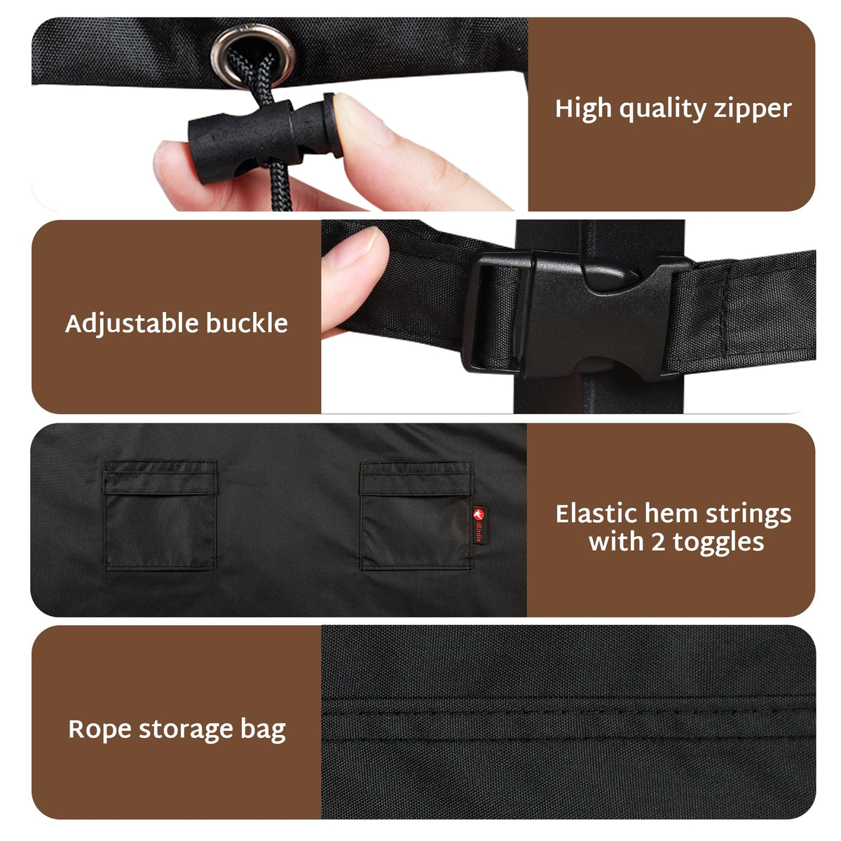 iBirdie woven handle enables easy installation and removal