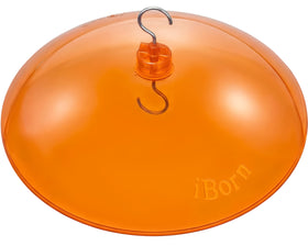 iBorn 13-inch sunshade cover atop the oriole feeder protecting nectar from rain