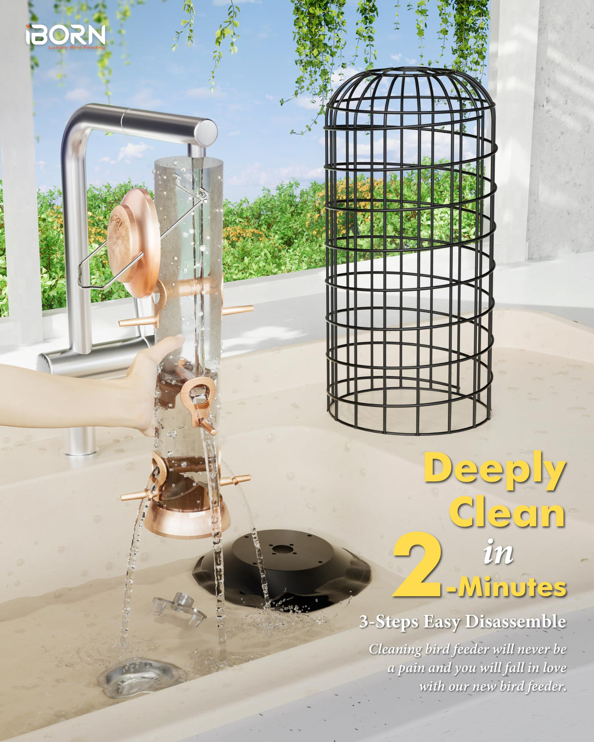 iBorn easy cleaning three steps for quick maintenance