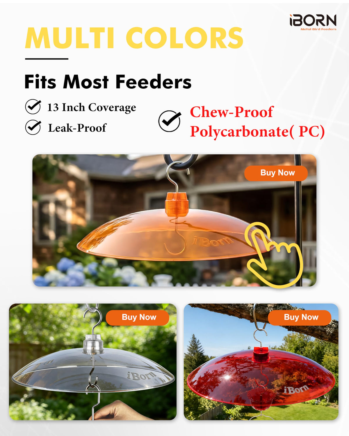 iBorn 3-year guarantee sunshade backs long-term use
