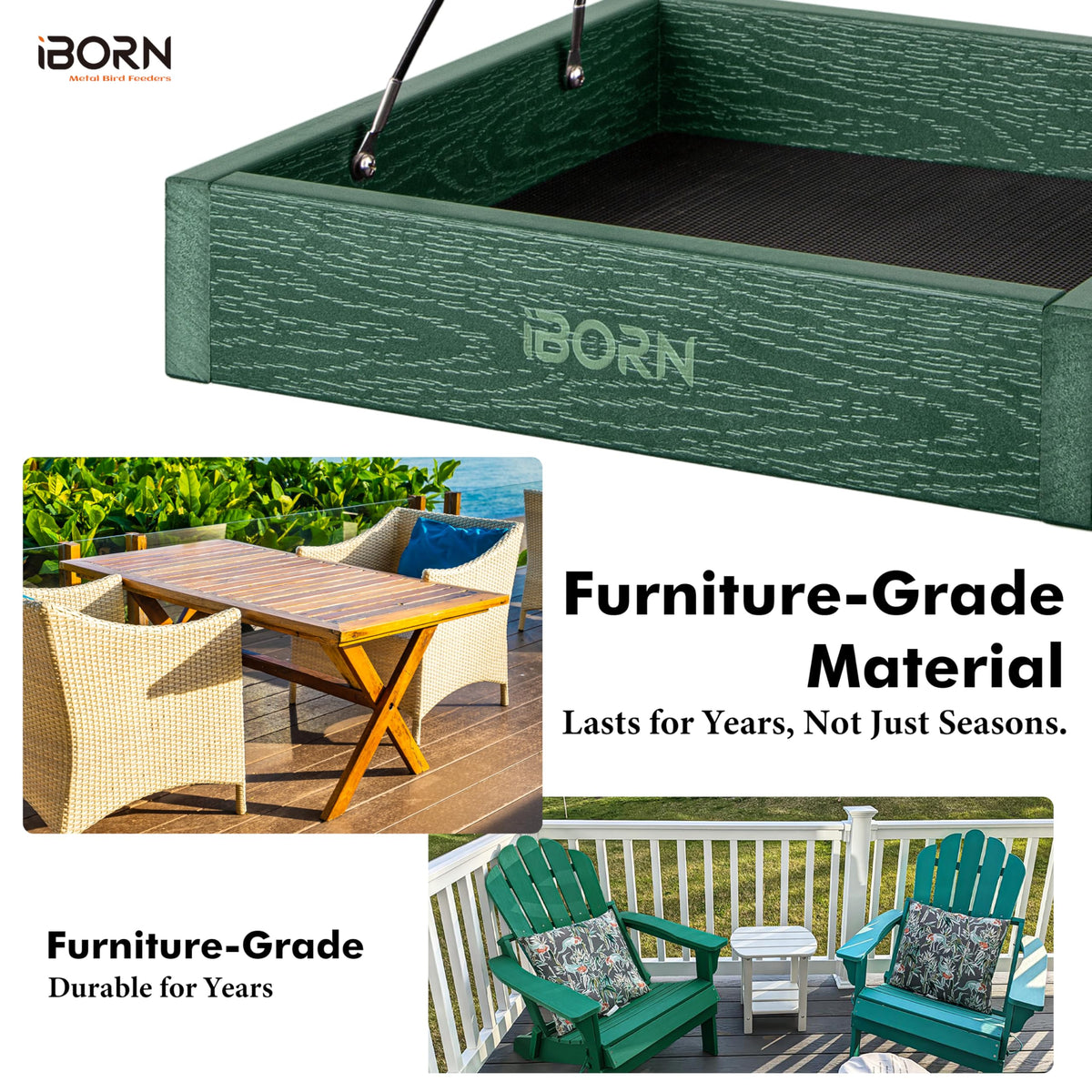 iBorn 3-year warranty adds peace of mind for outdoor use.