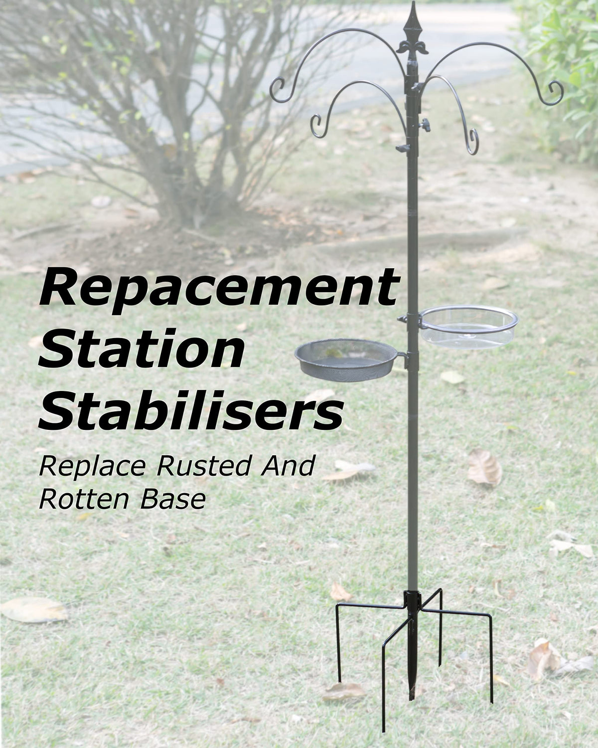 iBorn 4-prong base for 1inch pole secures outdoor stations
