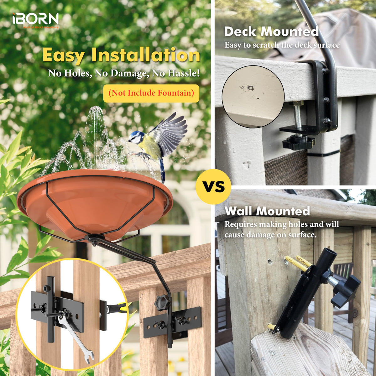 iBorn all-weather design resists rust and fading for year-round use.