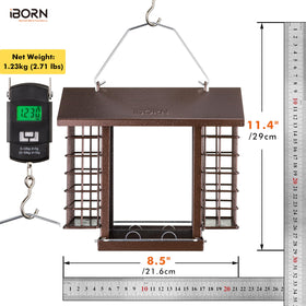 iBorn anti-squirrel hook helps keep contents secure for birds.
