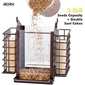 iBorn feeder features 14 drainage holes to prevent water buildup.