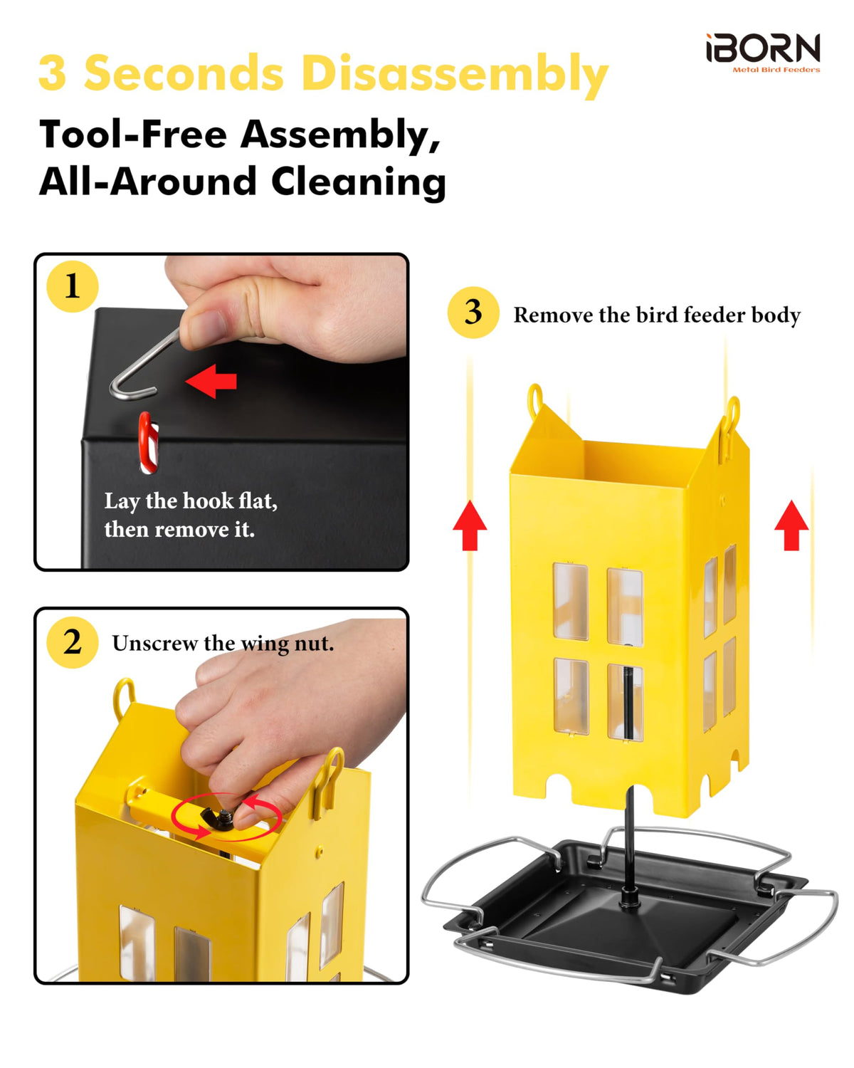 iBorn Bird Feeder House easy-clean refill feature for quick maintenance