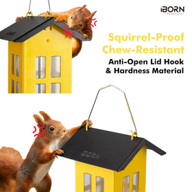 iBorn Bird Feeder House rain-proof design protects seeds from rain