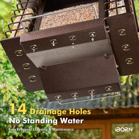 iBorn fixed metal hanger keeps the feeder steady in windy conditions.