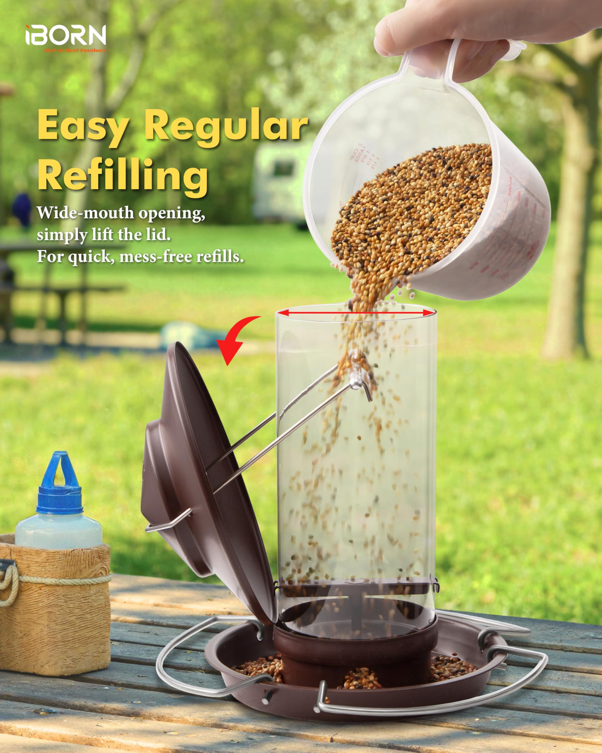 iBorn Bird Feeder outdoor hanging for cardinals and songbirds