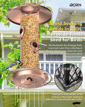 iBorn bird feeder outdoors easy-clean disassembly simplifies routine cleaning