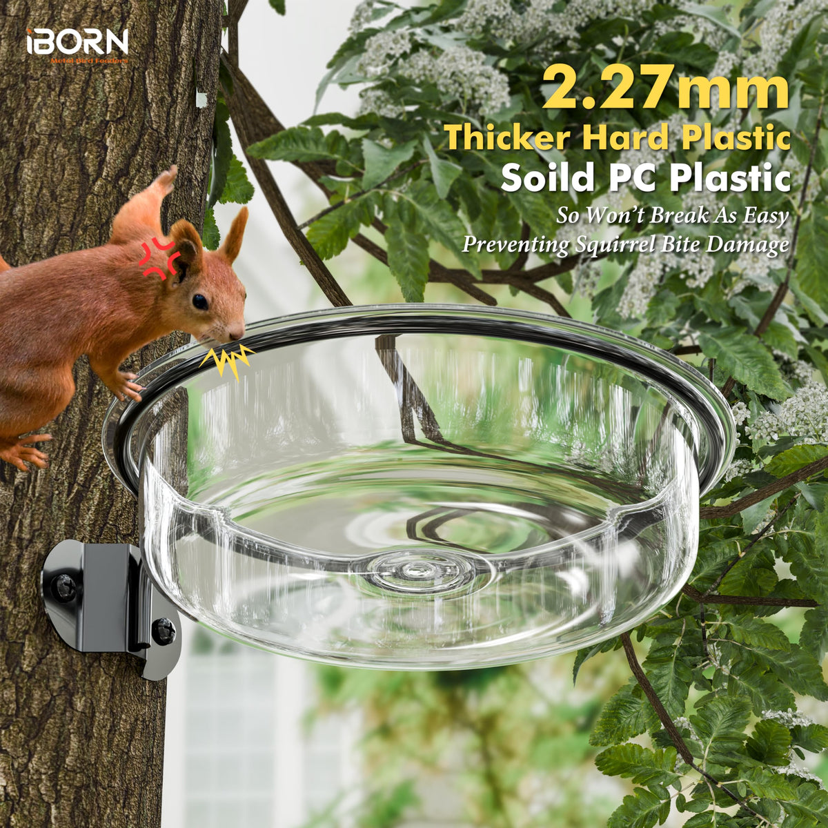 iBorn easy-install design fits walls, trees, posts for flexible placement.