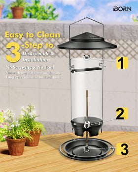 iBorn flip-top lid enables quick, one-handed refills.