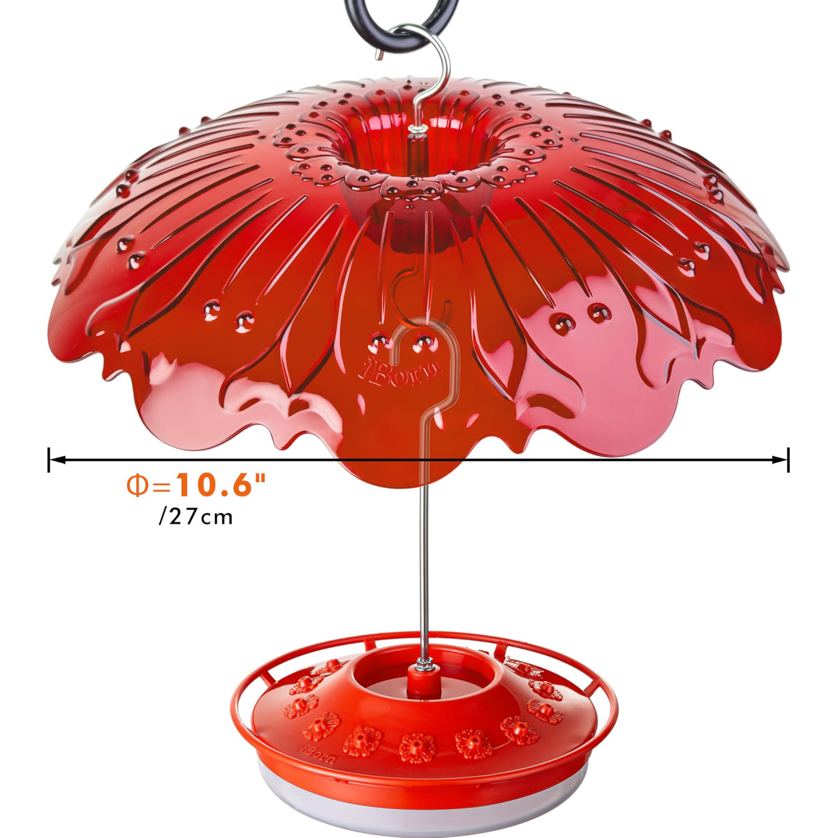 iBorn feeder cover with integrated ant moat red deters ants from nectar