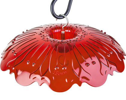 iBorn hummingbird feeder cover rainguard in red protecting nectar from rain and sun