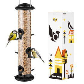 iBorn metal bird feeder six-port showing six feeding ports for multiple birds
