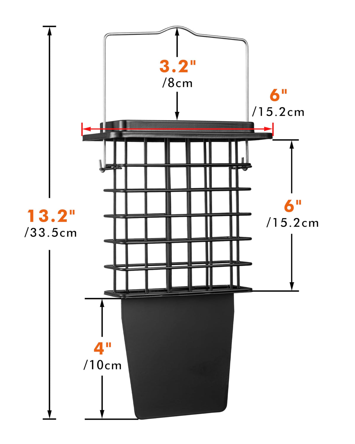 iBorn Metal Suet Feeder with Flip Top enables quick refills.