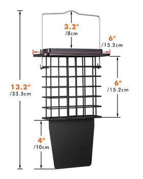 iBorn Metal Suet Feeder with Flip Top enables quick refills.