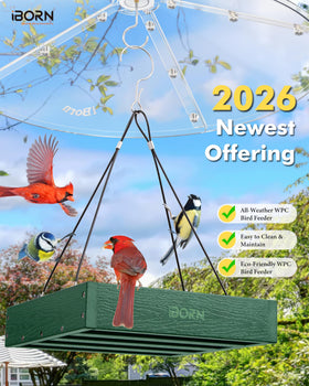 iBorn outdoor bird-feeding station blends natural style with durable performance.