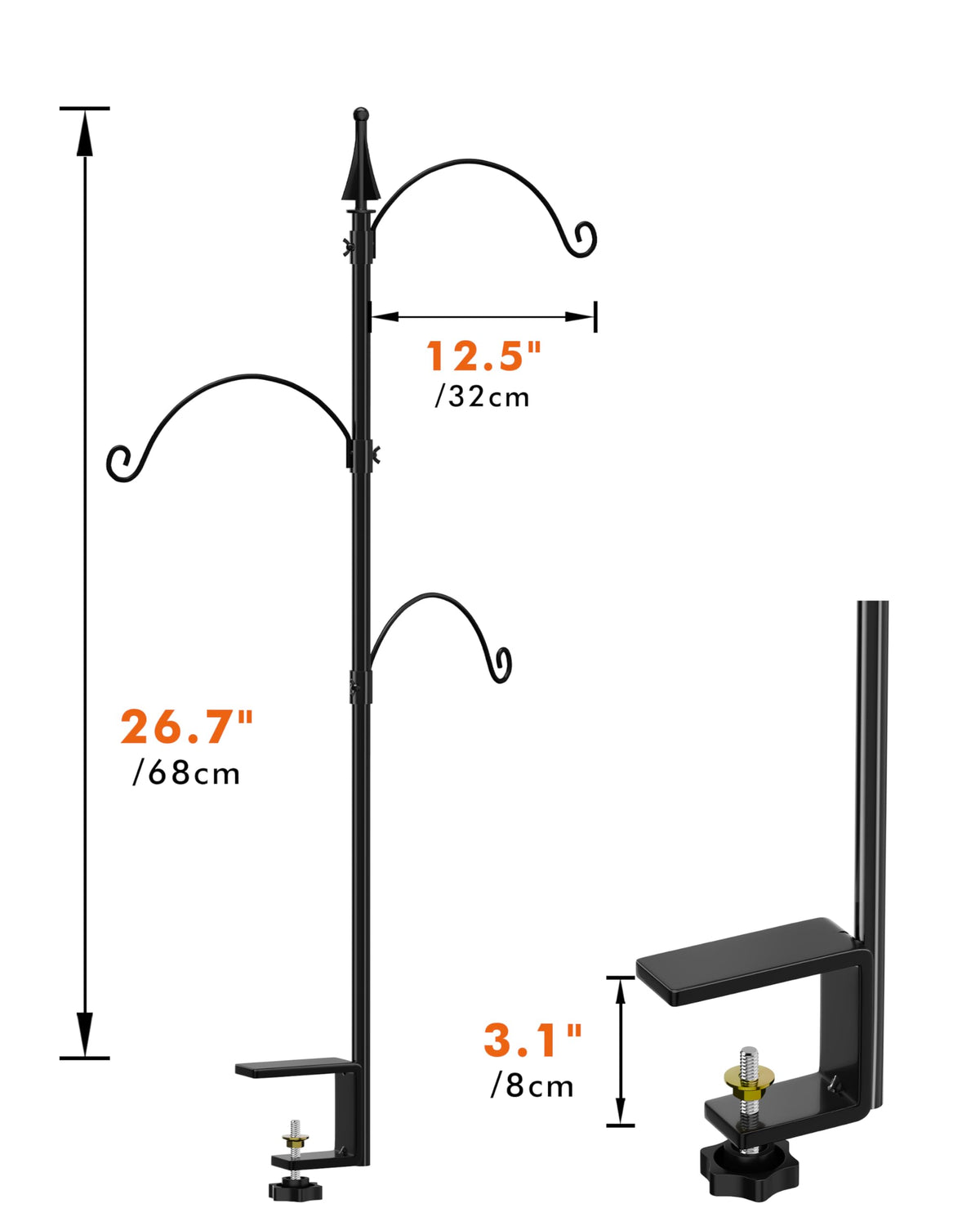 iBorn versatile pole works for feeders or decorative garden items.