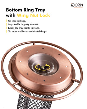 iBorn Peanut Bird Feeder bottom ring tray reduces spills
