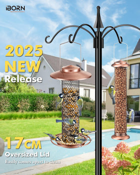 iBorn Peanut Bird Feeder 2 lb capacity attracts more backyard birds