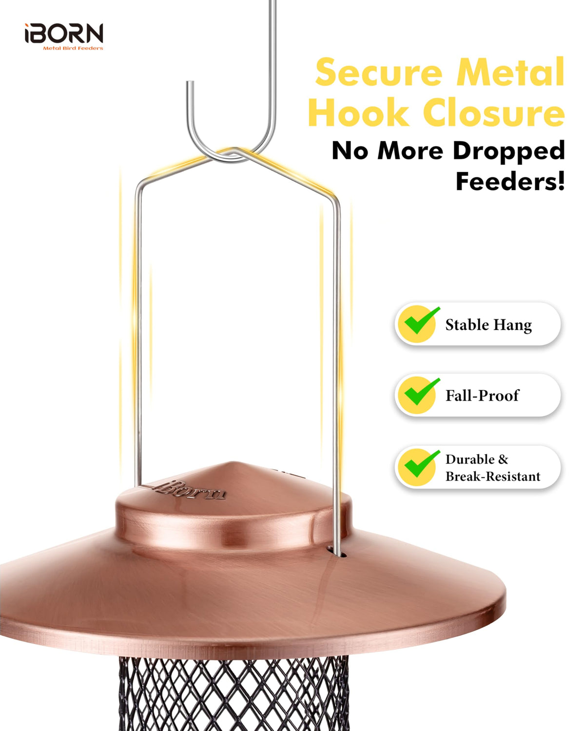 iBorn Peanut Bird Feeder flip-top refill enables quick one-handed refills