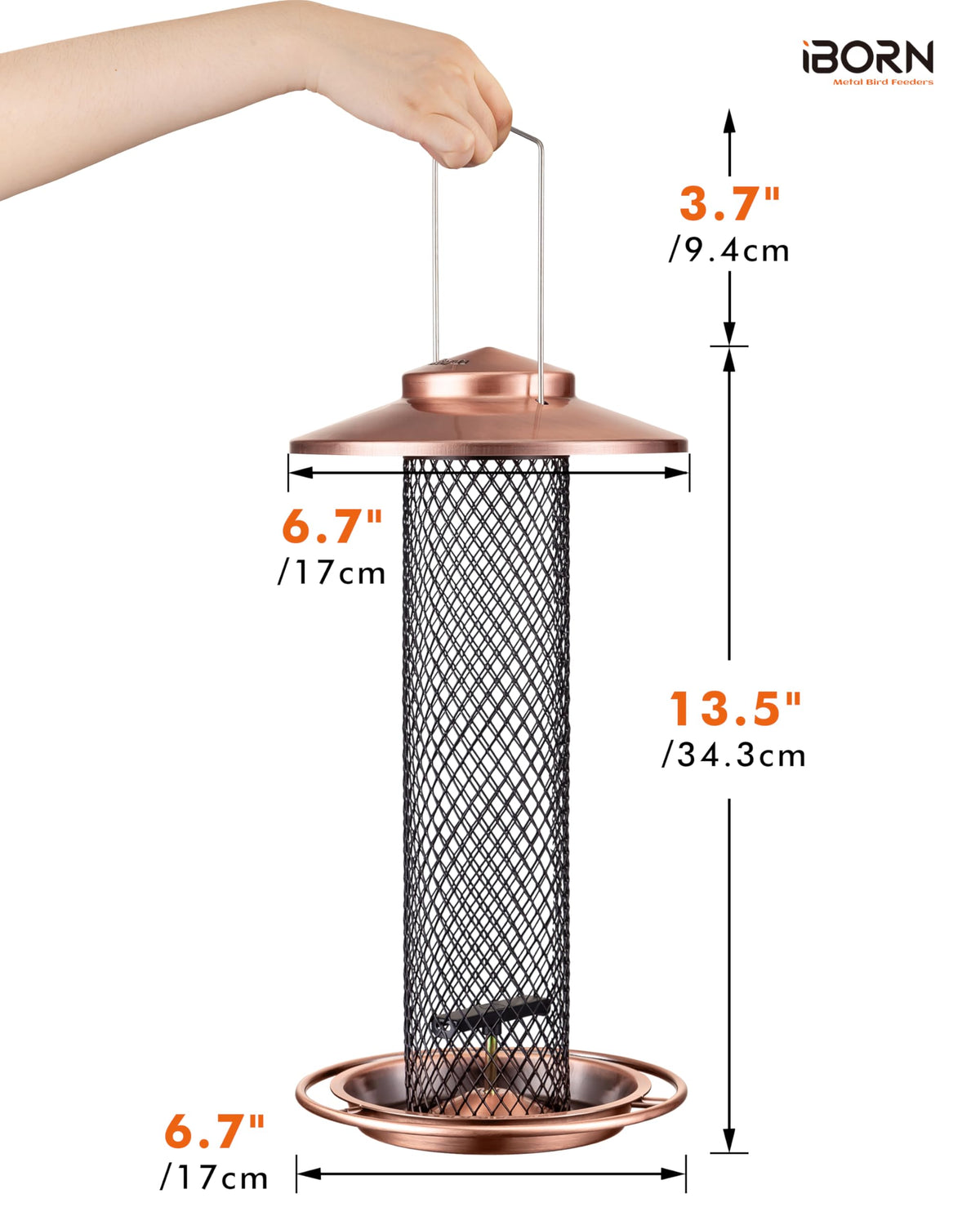 iBorn Peanut Bird Feeder 17cm roof protects seeds from rain