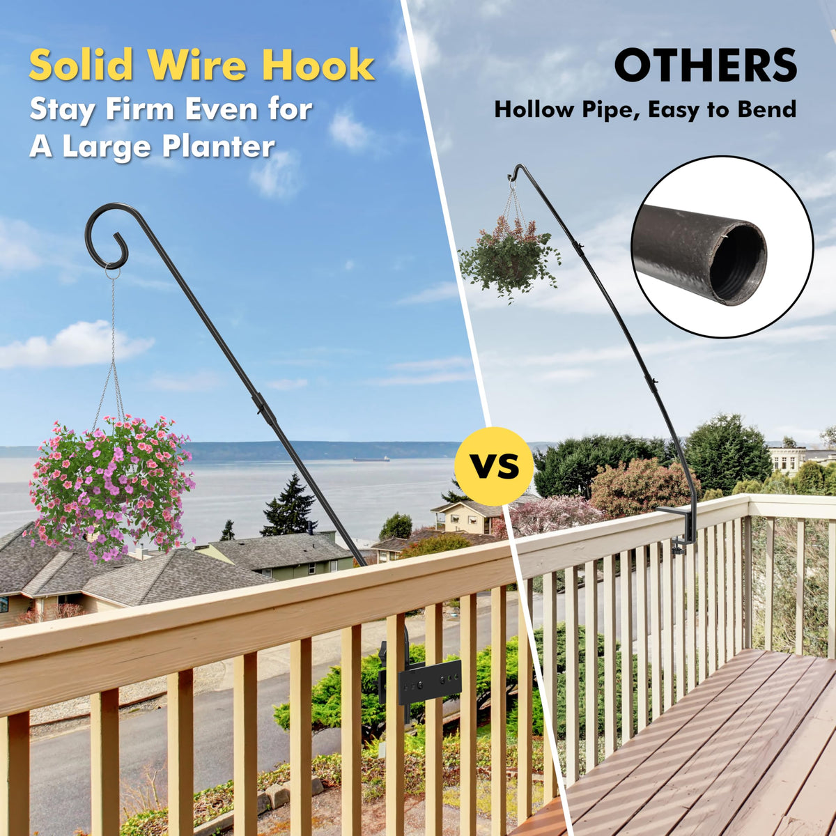 iBorn railing hook extended distance improves visibility from indoors