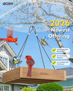 iBorn 3-year warranty enhances confidence in choosing a durable outdoors feeder.