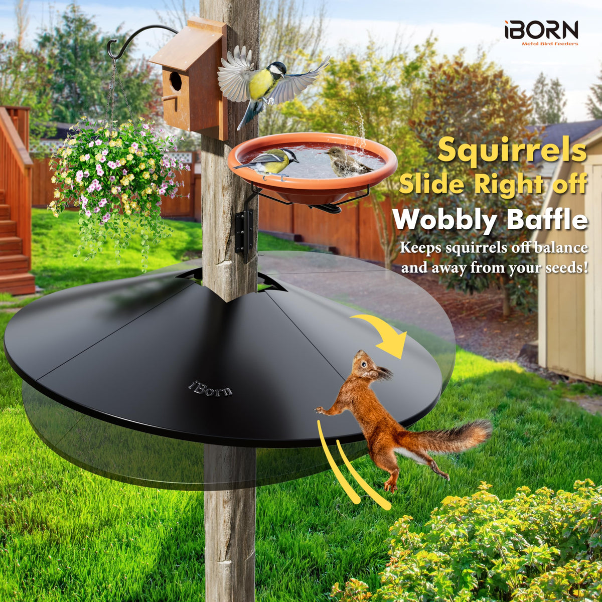 iBorn polycarbonate construction resists chewing and weather