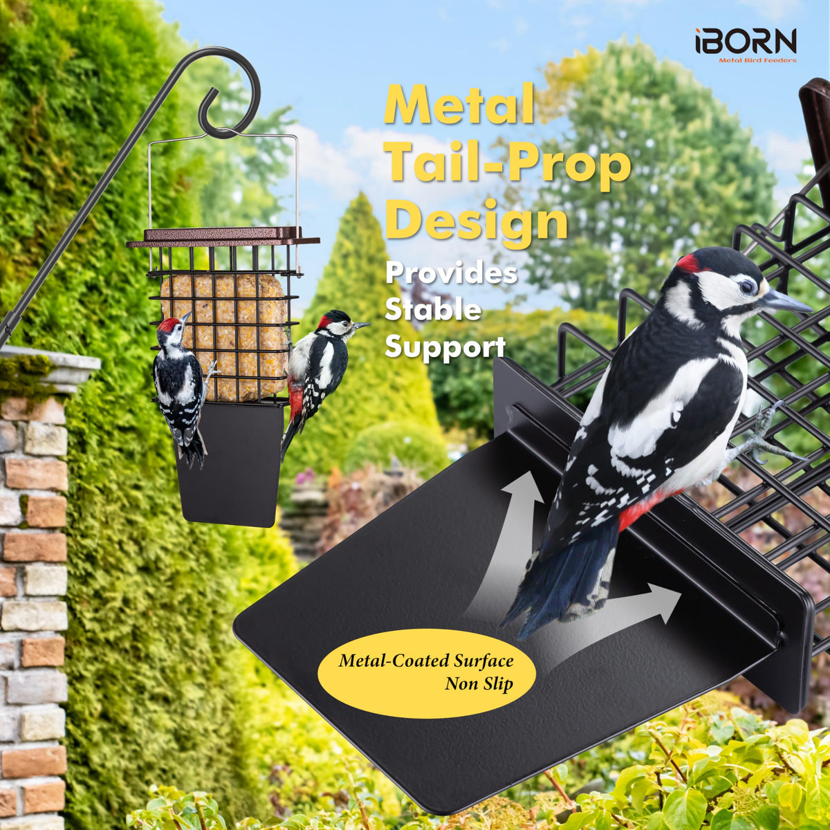 iBorn Suet Feeder lid open for quick refills in one motion