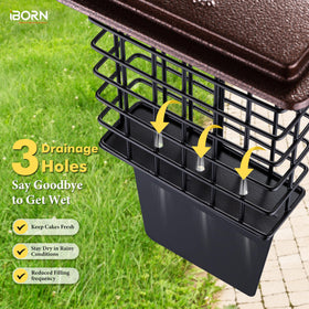 iBorn Suet Feeder outdoor use demonstrates weather resistant construction