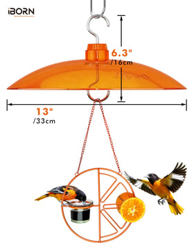 iBorn weather guard sunshade on feeder shields nectar from debris
